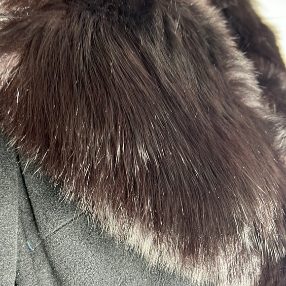 Cashmere Sz 8 Wrap Tie Coat with Black Fox Collar Coat - Picture 6 of 11